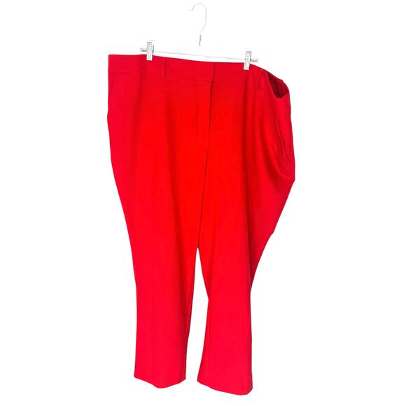Loft Plus Red Office Work Career Business Marissa Cropped Ankle Pants Size 26 - Picture 1 of 14